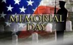 Memorial Day text and flag